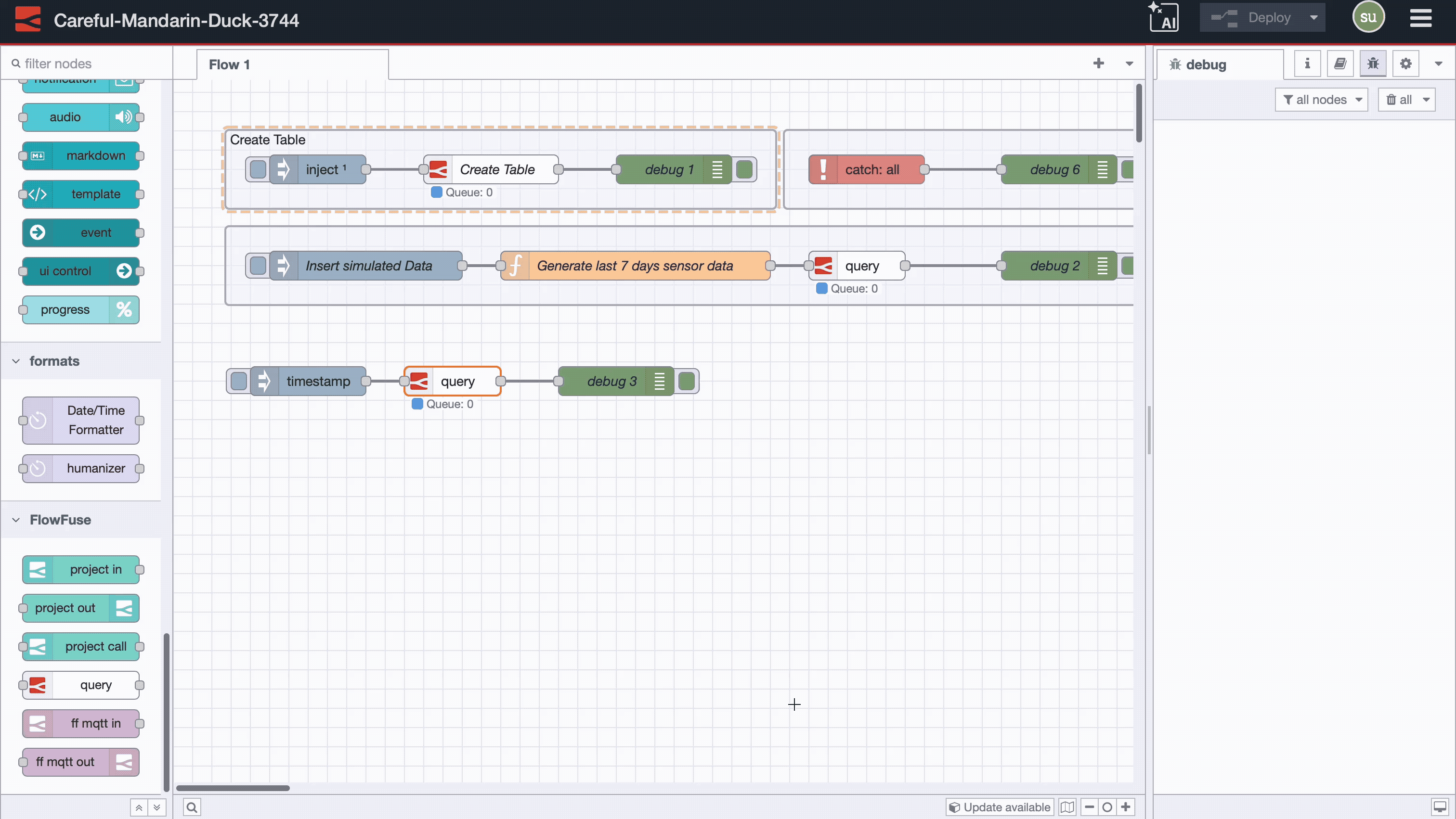 FlowFuse AI Assistant in Query Node