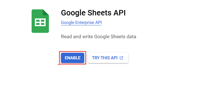 Screenshot showing the 'Enable' button "Screenshot showing the 'Enable' button"